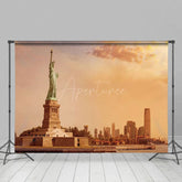 Aperturee - Aperturee Sunset View Of The Statue Of Liberty Photo Backdrop